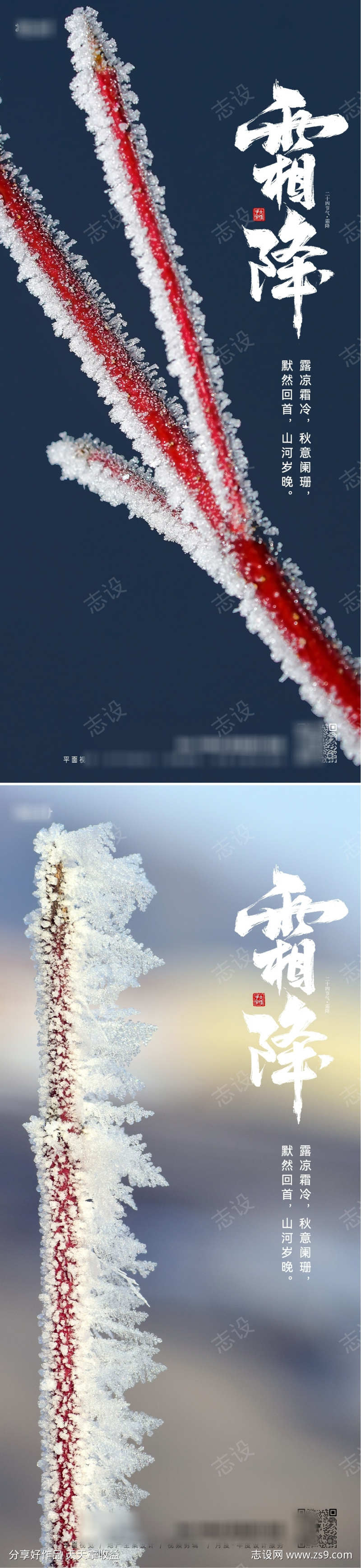 霜降节气海报