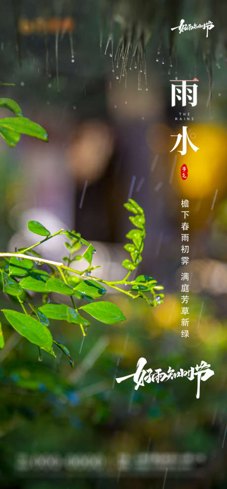 雨水节气海报_源文件下载_PSD格式_1240X2673像素-海报,二十四节气,雨水,好雨知时节,树叶-作品编号:2022021108584043-源文件库-ywjfx.cn