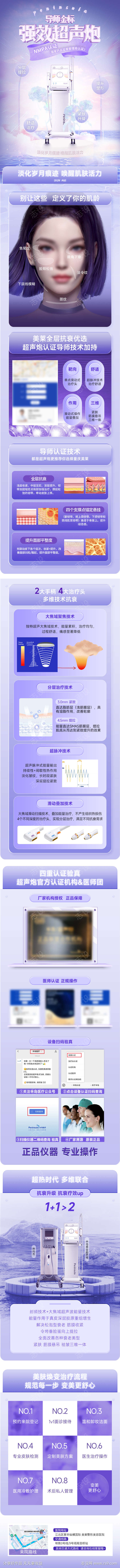 医美仪器超声炮详情页长图