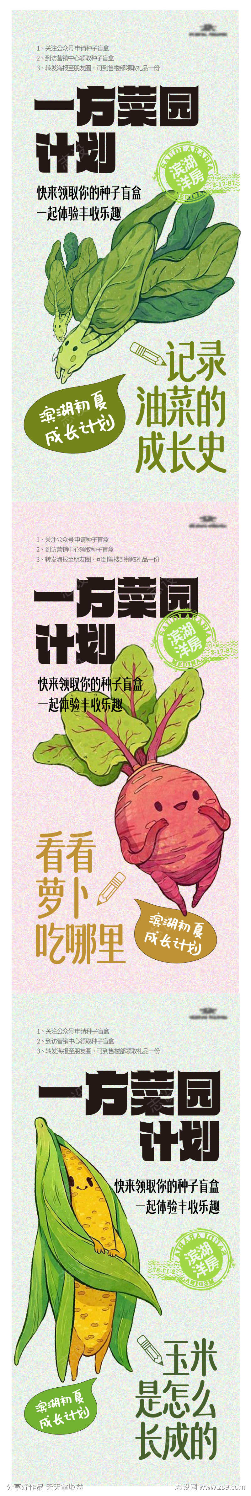地产蔬菜盲盒活动海报