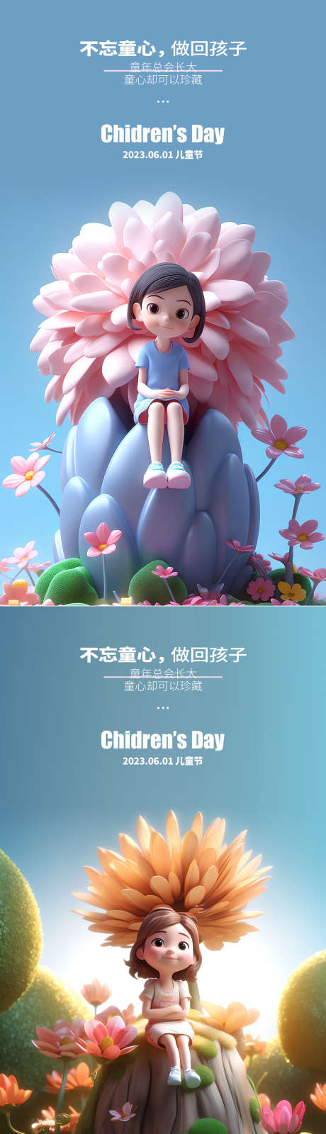 儿童节快乐_源文件下载_PSD格式_1080X4014像素-六一,c4d,公历节日,地产,海报,女孩,儿童节快乐-作品编号:2023062321345409-源文件库-ywjfx.cn