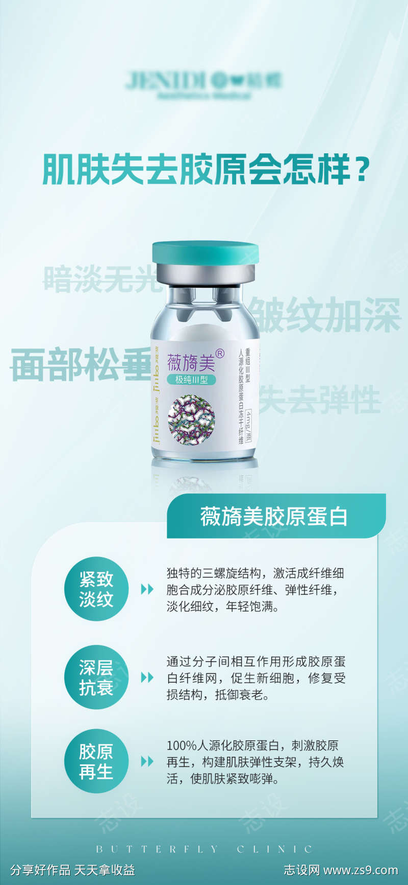 医美薇旖美Ⅲ型胶原蛋白产品海报