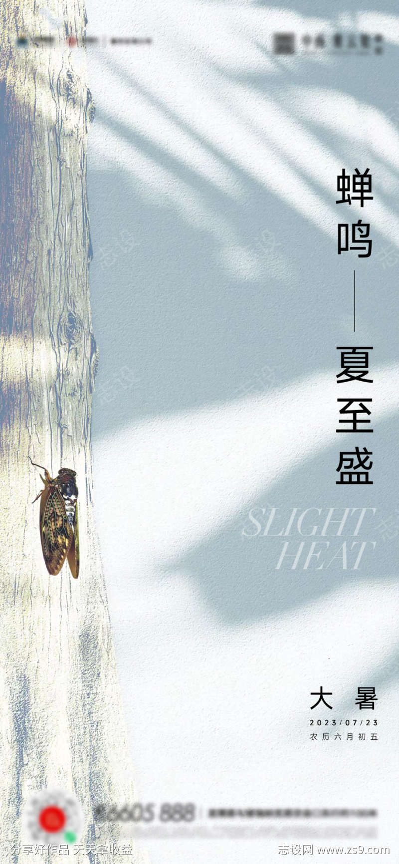 大暑小暑夏至立夏海报