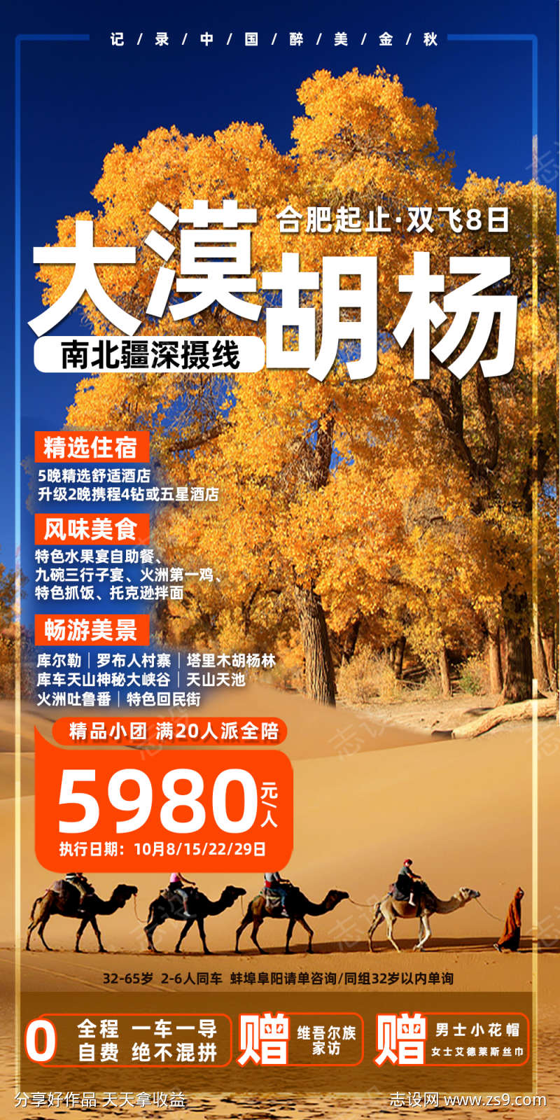 南北新疆塔里木胡杨林旅游海报