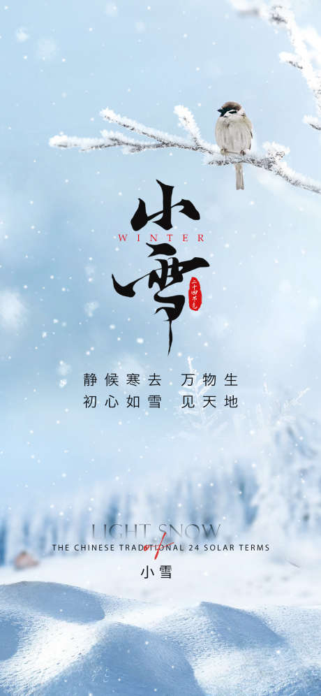 小雪节气海报_源文件下载_PSD格式_1125X2436像素-小雪,节气,海报,冬季,冬天,雪景,麻雀-作品编号:2023110217402306-源文件库-ywjfx.cn