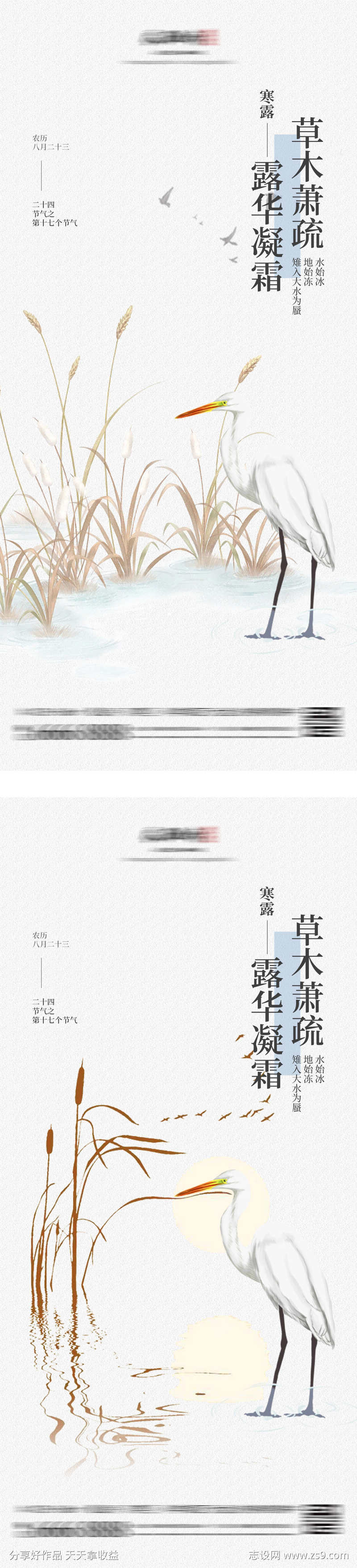 白露寒露节气海报