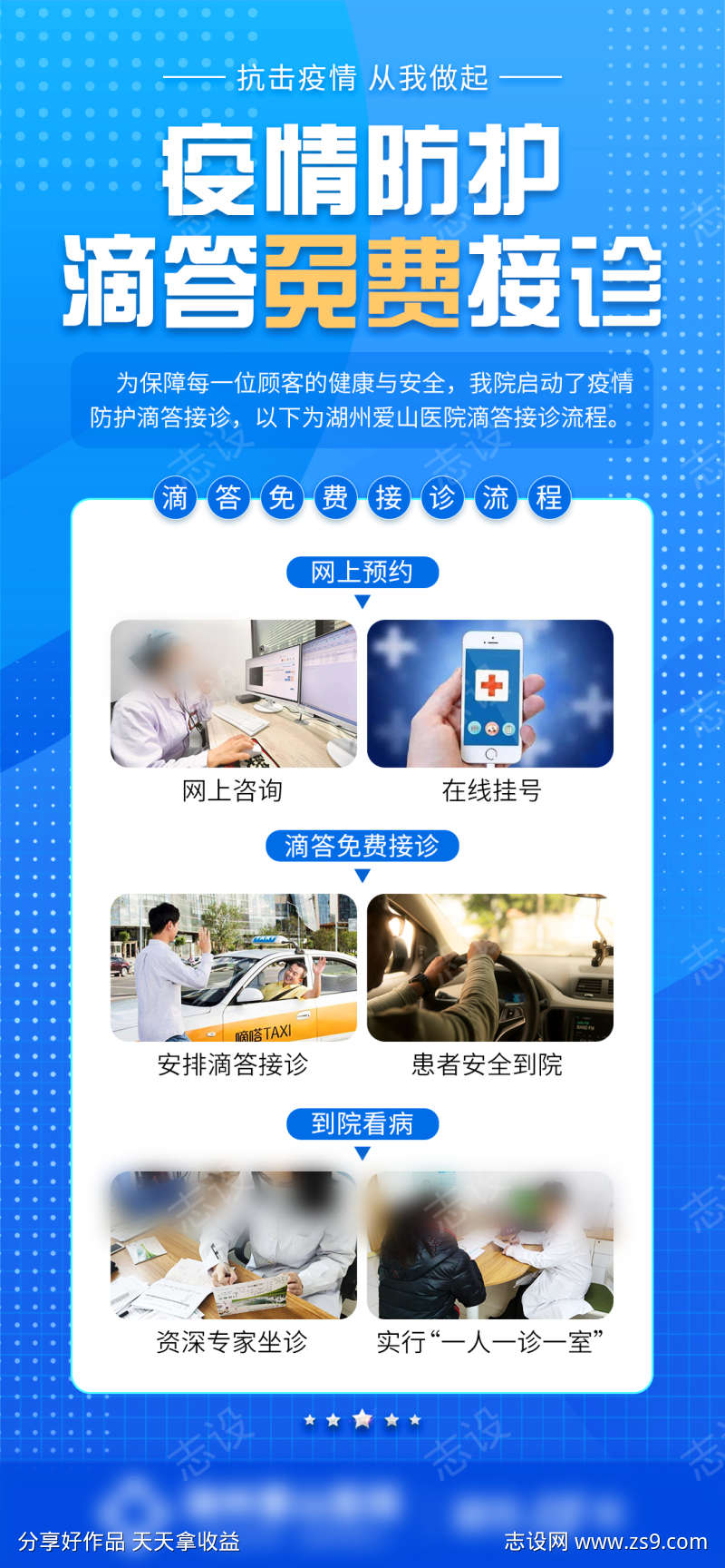 疫情防护滴滴免费接诊海报