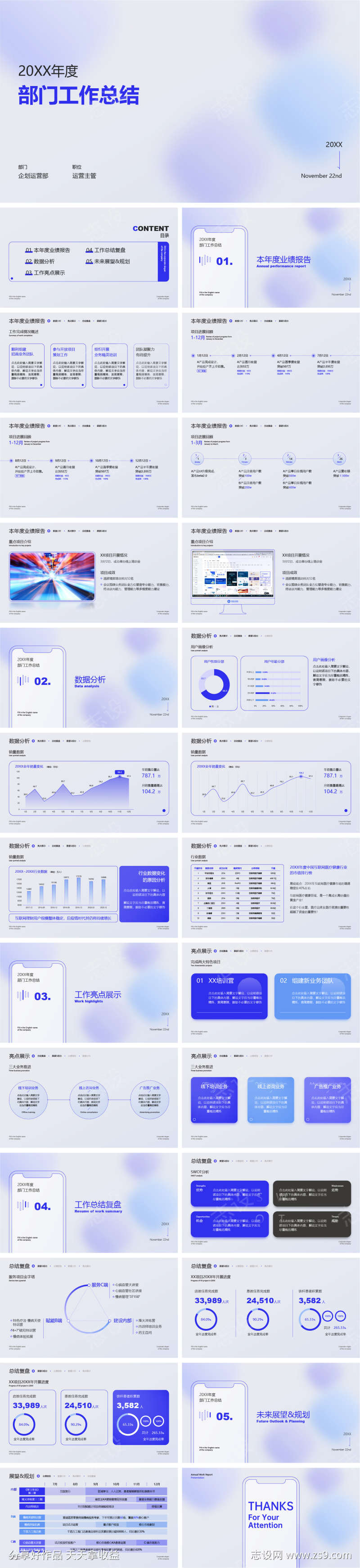 部门工作总结通用PPT