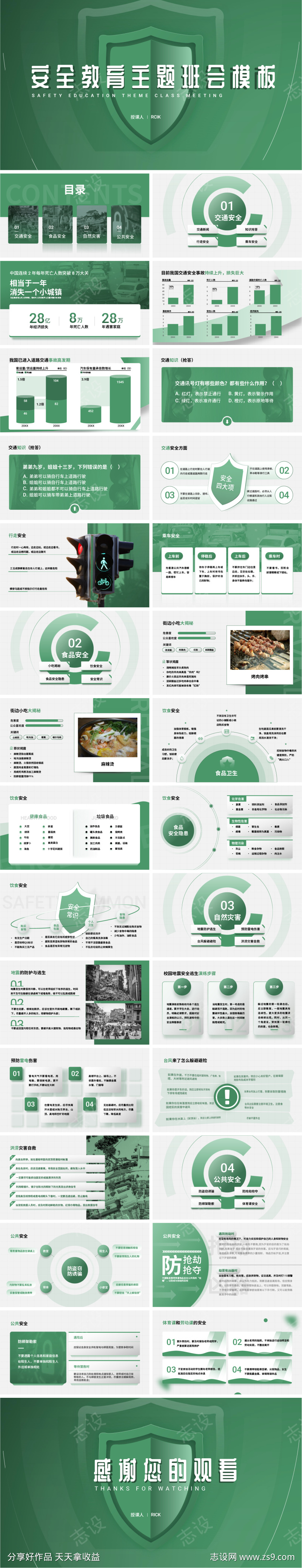 安全教育主题班会模板PPT