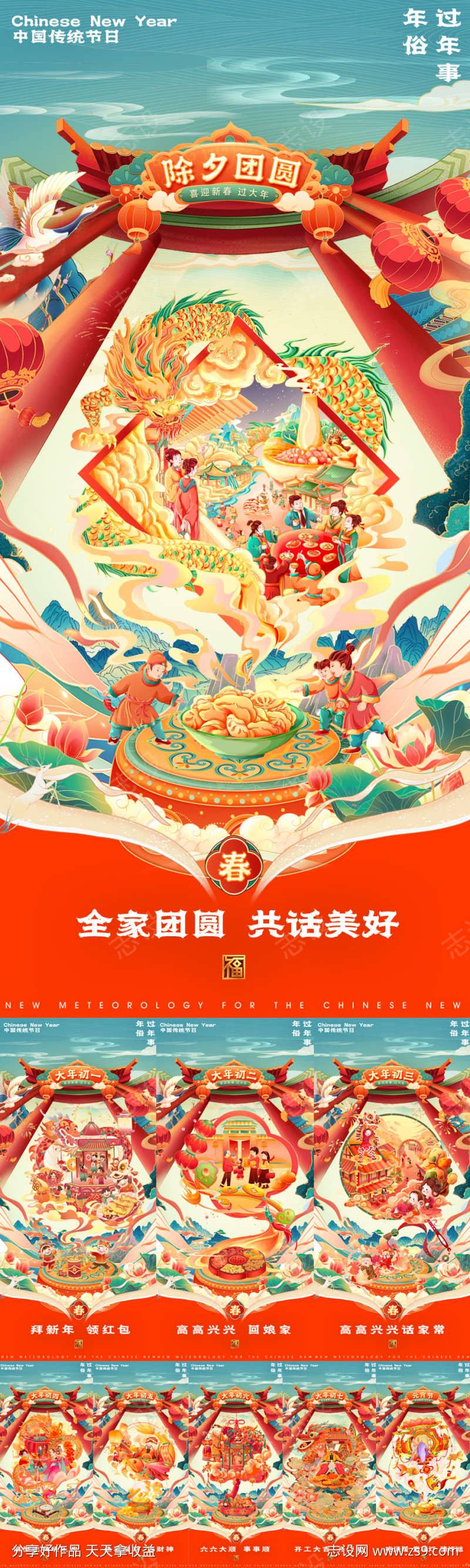 新年年俗海报