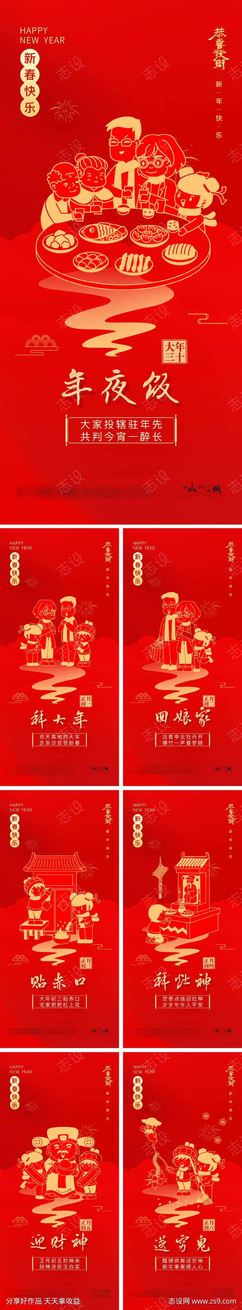 新年春节年俗系列