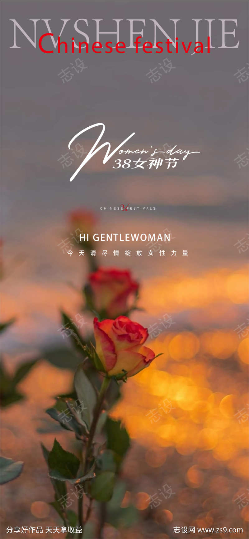 女神节玫瑰节日节气