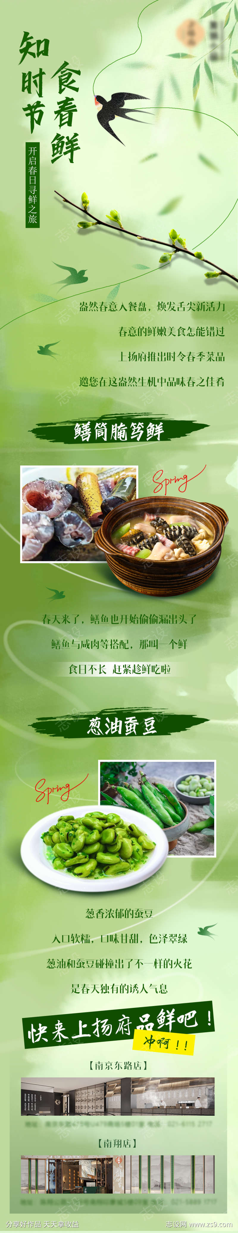 春季春鲜美食长图公众号推文