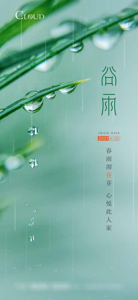 谷雨节气刷屏海报_源文件下载_PSD格式_1125X2436像素-海报,房地产,节气,谷雨,水珠,春天-作品编号:2024040701137666-志设-zs9.com