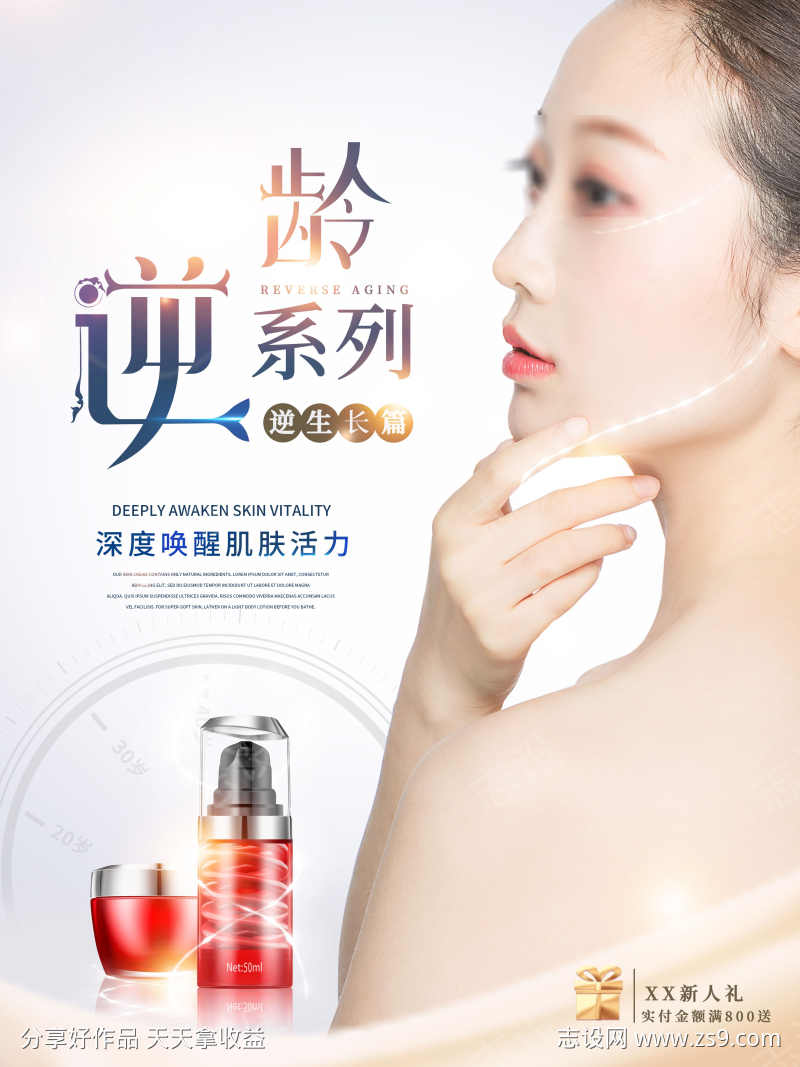 美妆产品零售促销系列海报