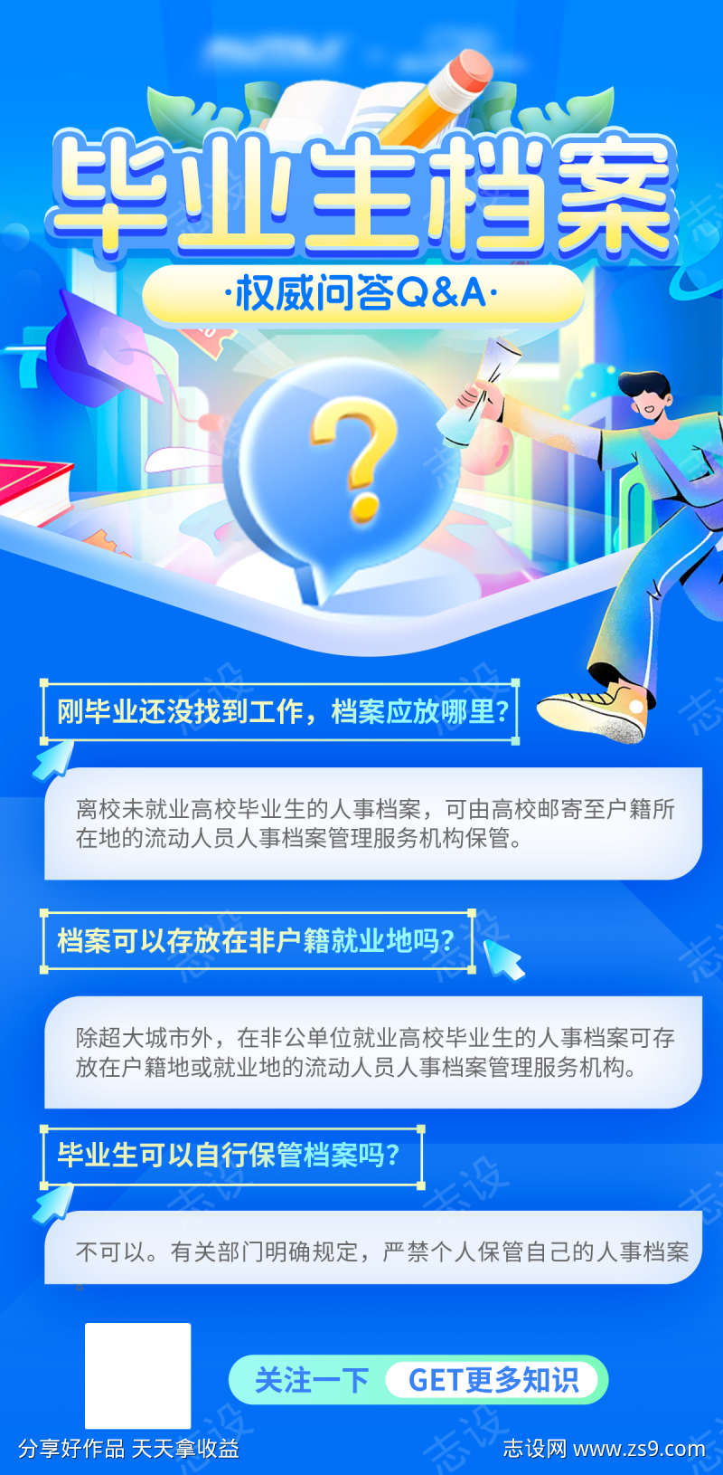 毕业生档案存档小tip海报