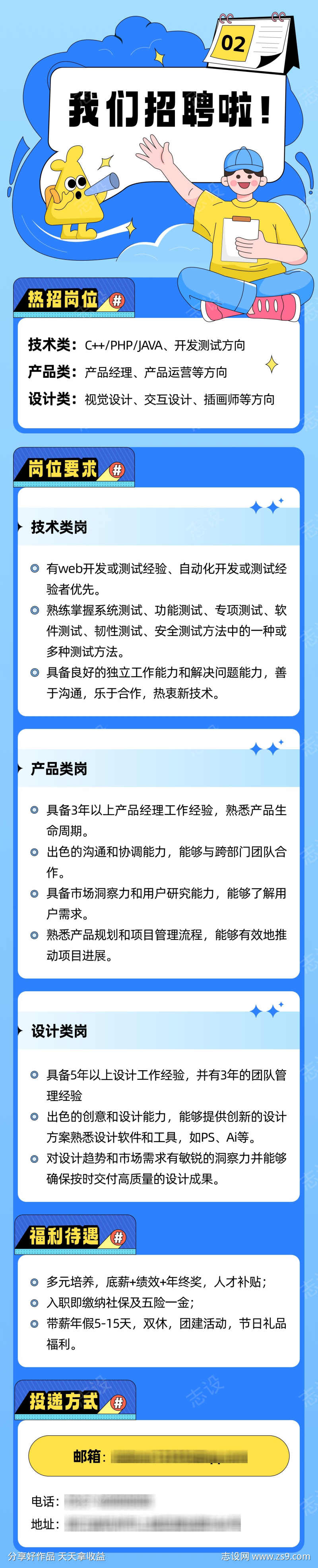 招聘长图海报