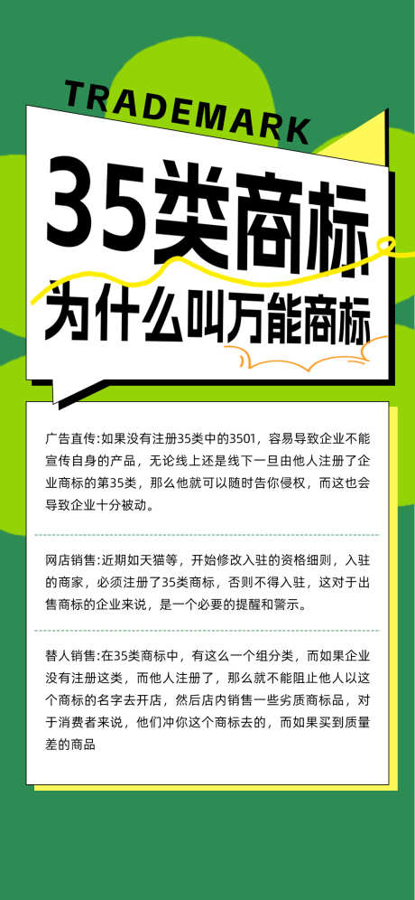 解析35类商标重要性_源文件下载_PSD格式_1125X2436像素-知识,产权,商标,科普,企业,公司,品牌-作品编号:2024071811015614-源文件库-ywjfx.cn